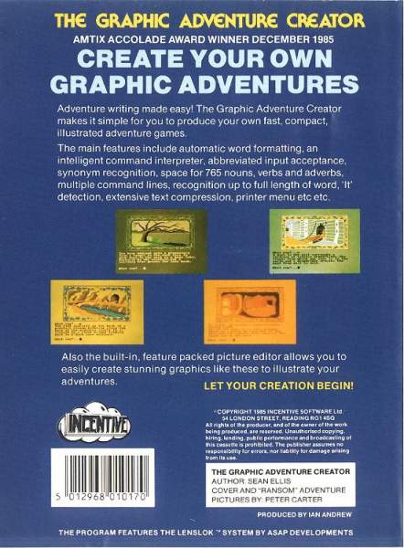 Graphic Adventure Creator : The by Incentive Software Ltd