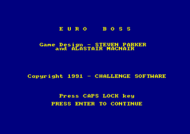 Euro Boss for the Amstrad CPC