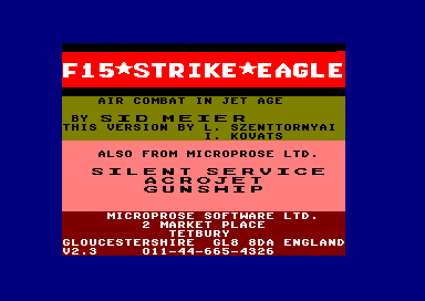 F-15 Strike Eagle for the Amstrad CPC