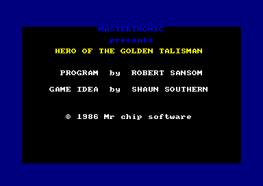 Hero of the Golden Talisman for the Amstrad CPC