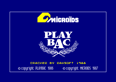Play Bac for the Amstrad CPC