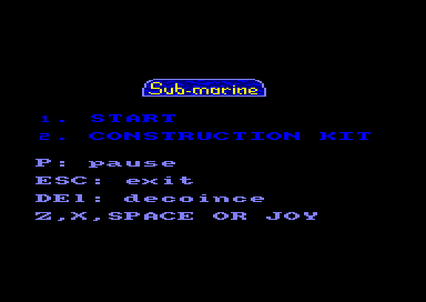 Sub-Marine for the Amstrad CPC