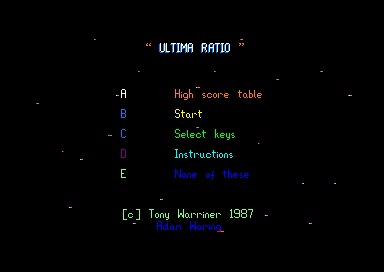 Ultima Ratio for the Amstrad CPC