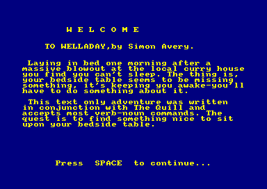 Welladay for the Amstrad CPC