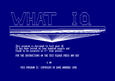What IQ for the Amstrad CPC