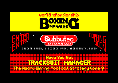 World Championship Boxing Manager for the Amstrad CPC
