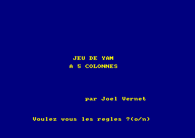 Yam 5 Colonnes for the Amstrad CPC